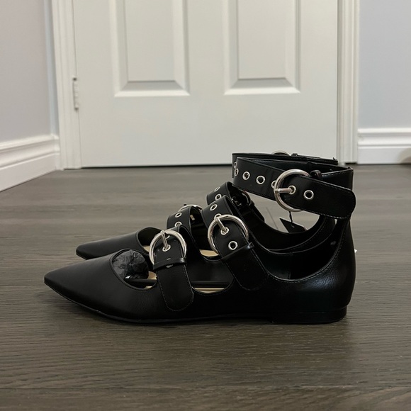 Zara buckled pointed black flat - Picture 3 of 6